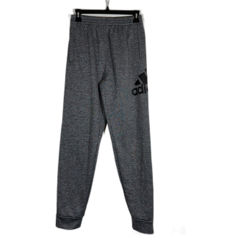 Adidas Boys Fleece Jogger Sweatpants Gray Sz L (14/16)